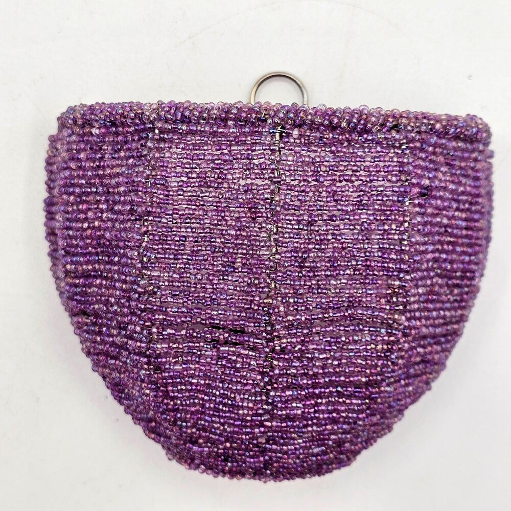 Beaded Wall Sconce Tealight Holder Purple Acrylic Boho Vintage Style Home Decor